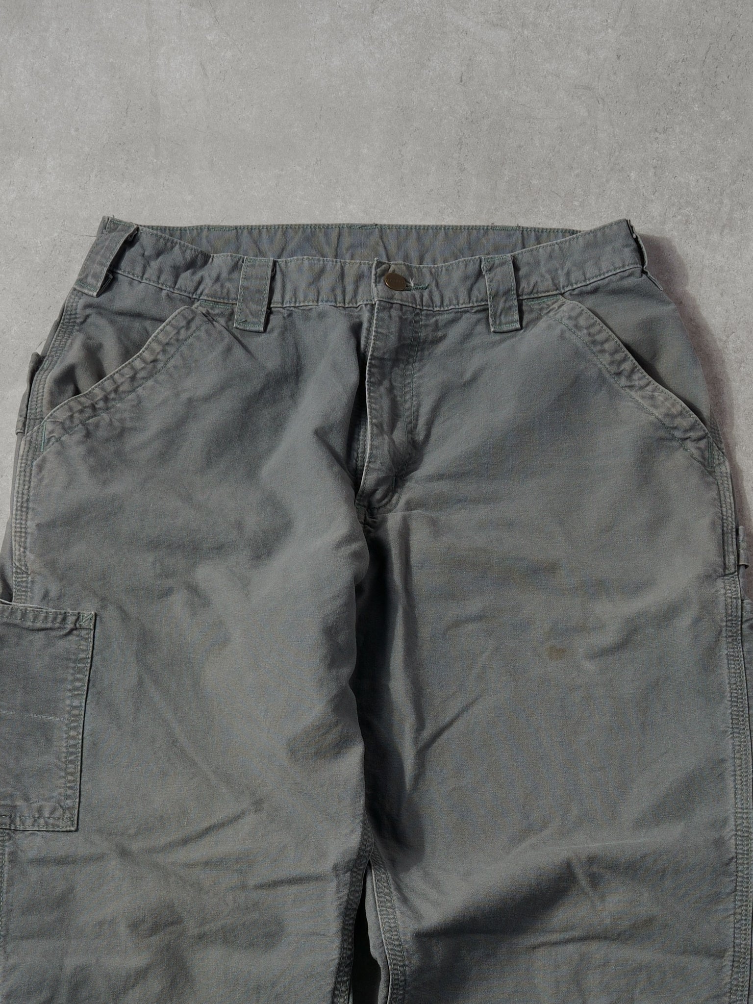 Vintage 90s Grey Carhartt Original Dungeree Fit Carpenter Pants (34x30)