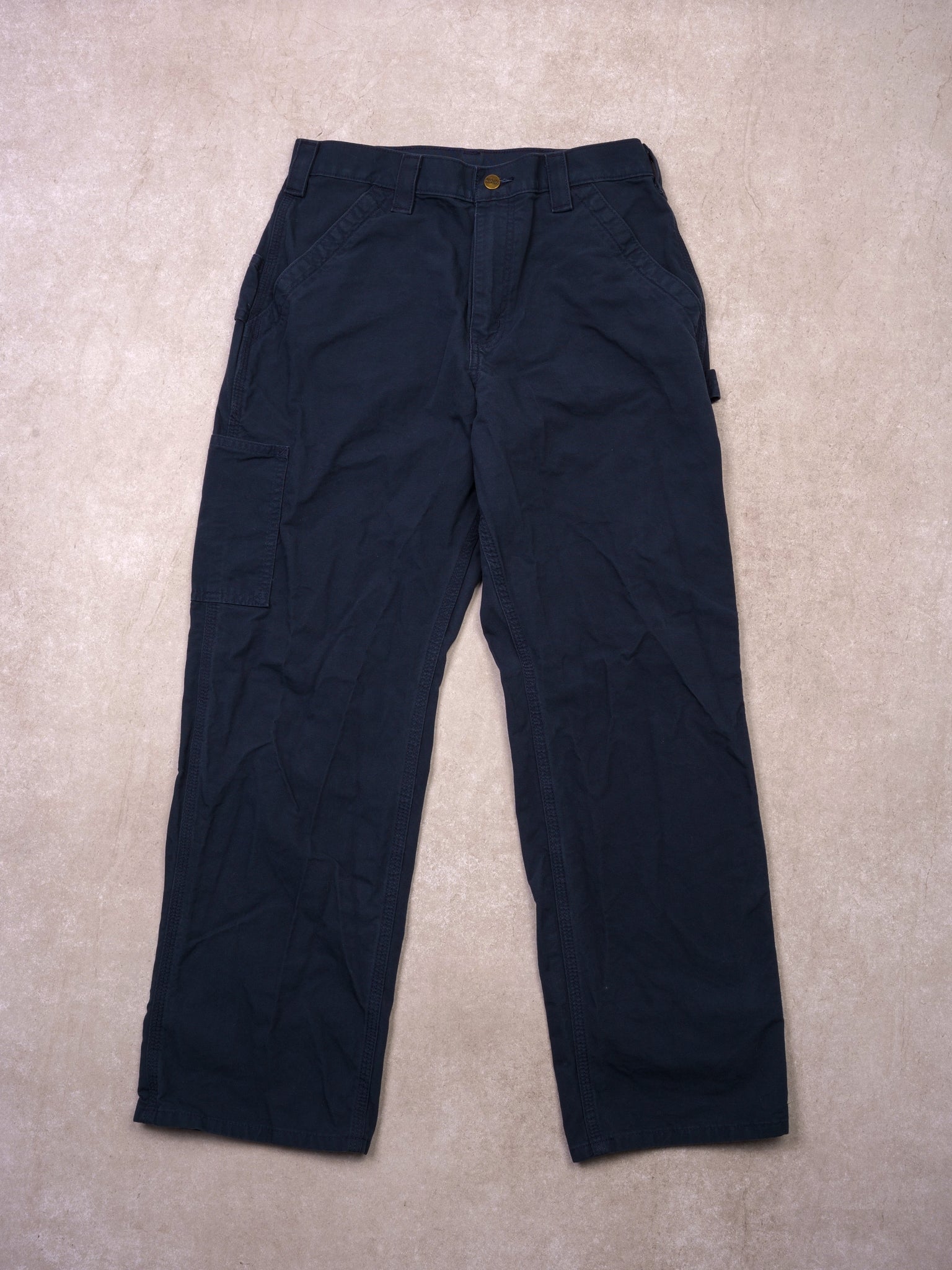 Vintage 90s Dark Blue Carhartt Loose Original Fit Carpenter Pants (30x30)