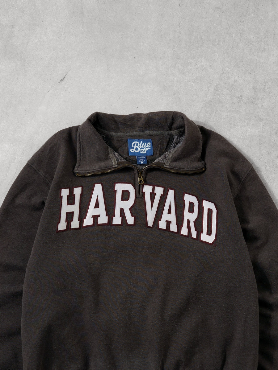 Vintage 90s Grey And Red Blue 84 Harvard 1/4 Zip Crewneck (M/L)