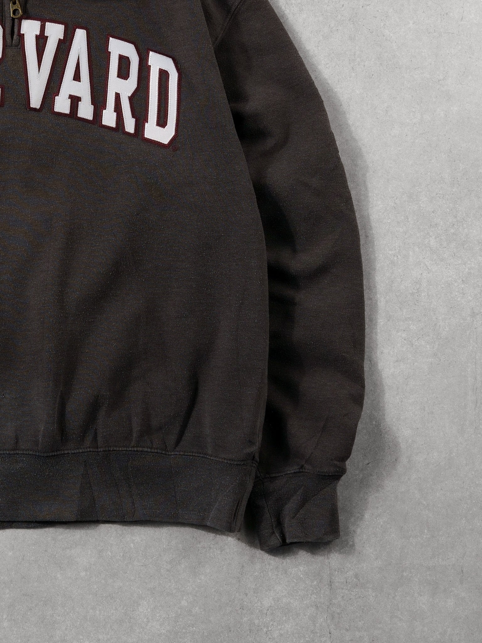 Vintage 90s Grey And Red Blue 84 Harvard 1/4 Zip Crewneck (M/L)