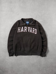 Vintage 90s Grey And Red Blue 84 Harvard 1/4 Zip Crewneck (M/L)