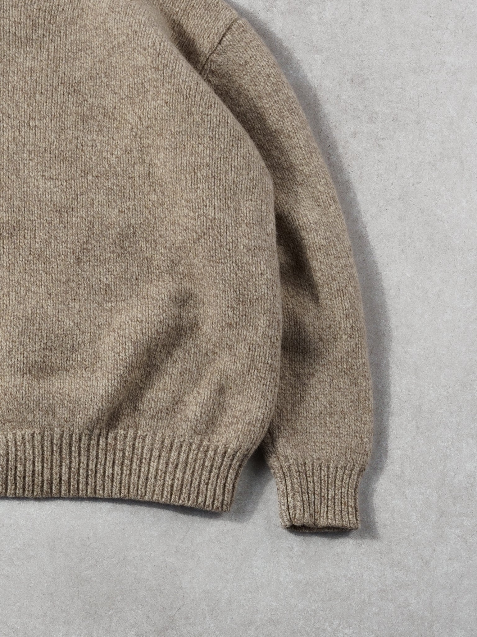 Vintage 90s Beige LL Bean Lambs Knit Wool Sweater (XS)