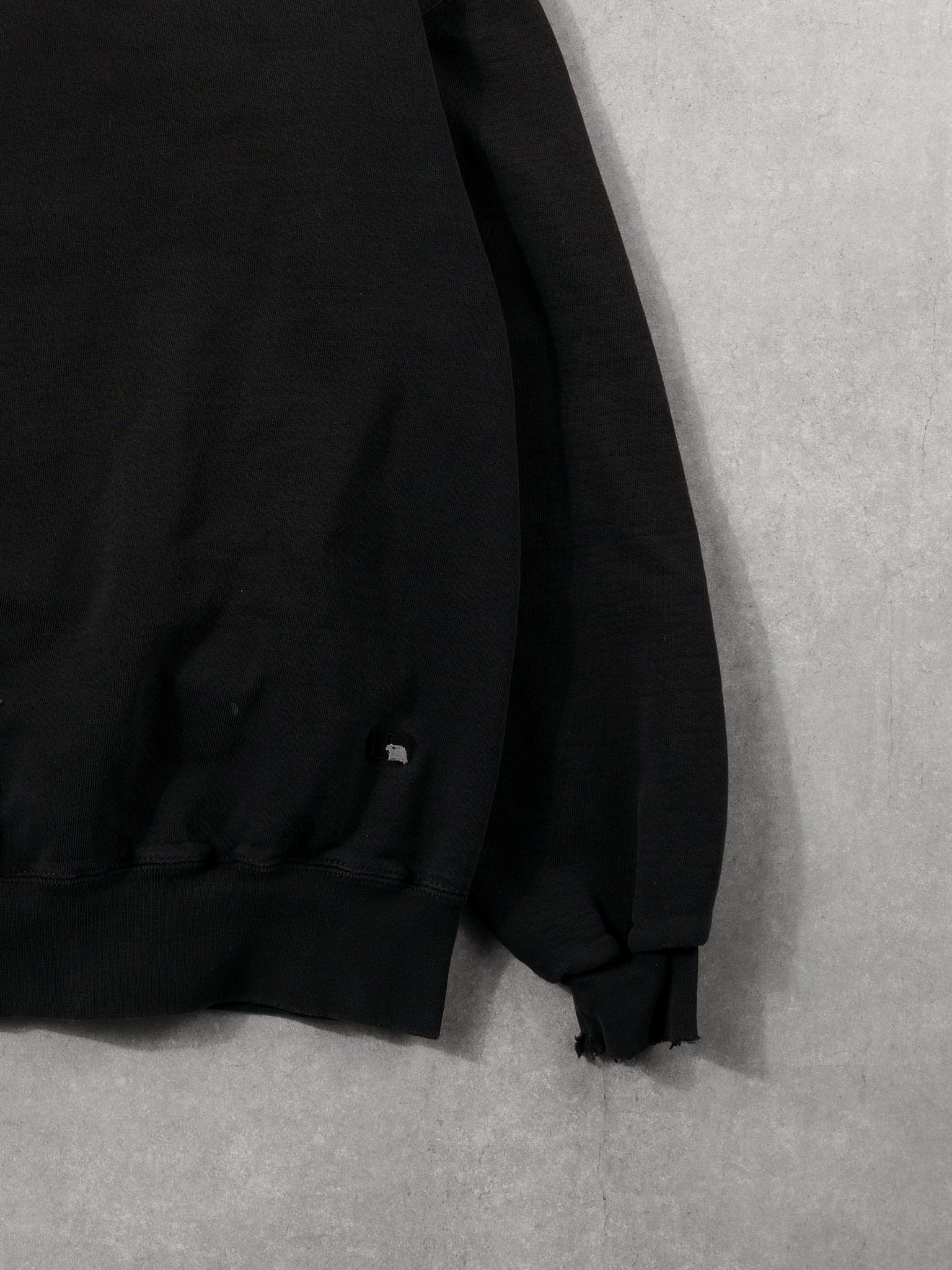Vintage 90s Washed Black Russell Athletics Blank Crewneck (L)