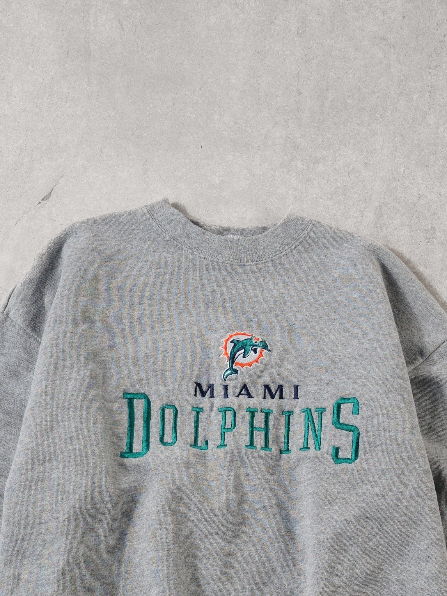 Vintage 90s Grey Miami Dolphins NFL Crewneck (M)