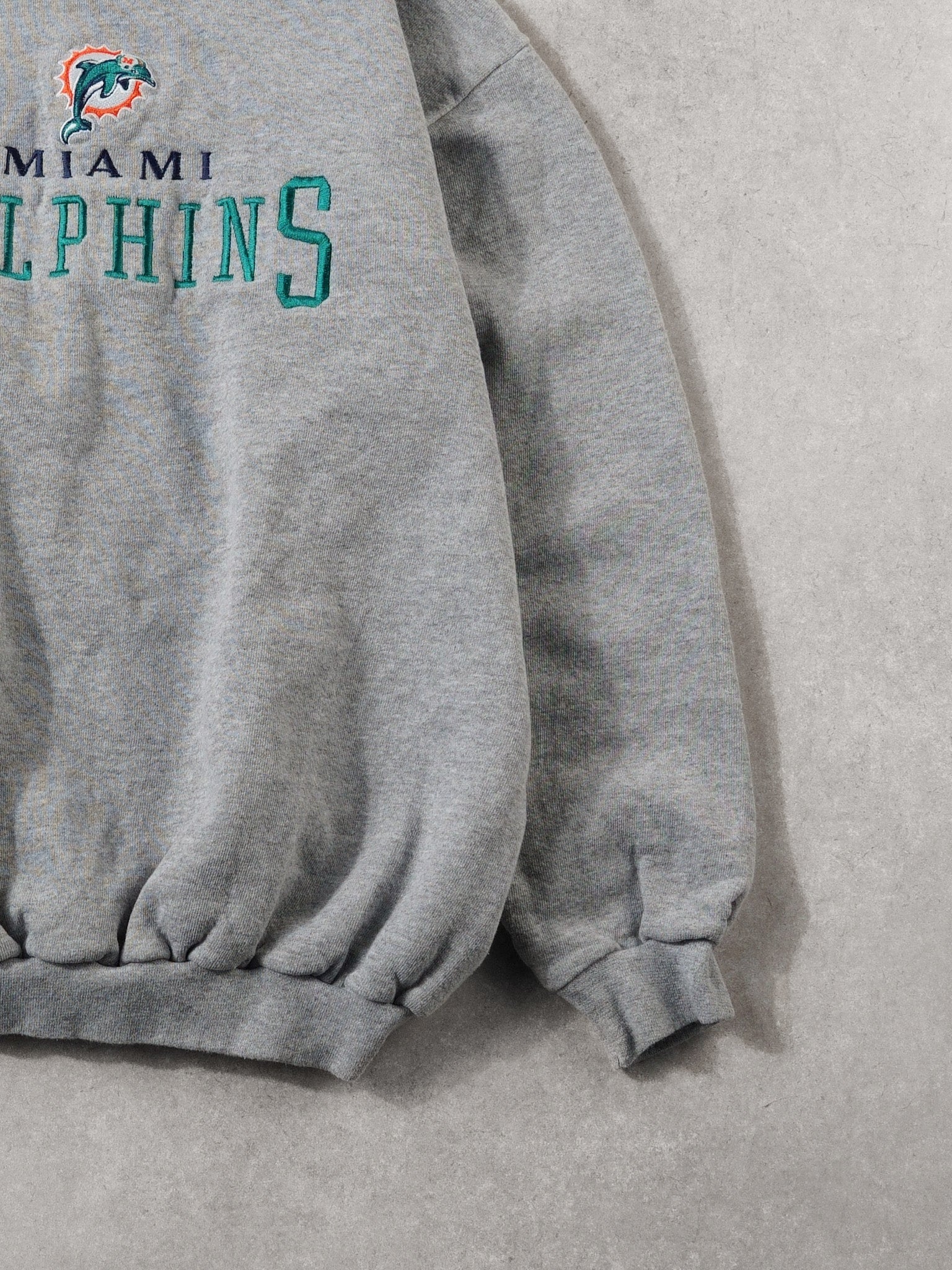 Vintage 90s Grey Miami Dolphins NFL Crewneck (M)