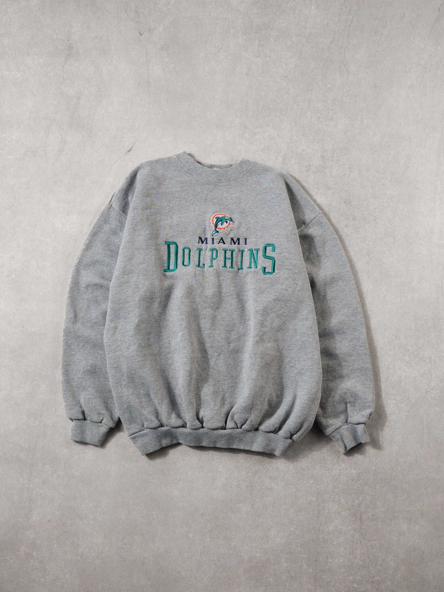 Vintage 90s Grey Miami Dolphins NFL Crewneck (M)