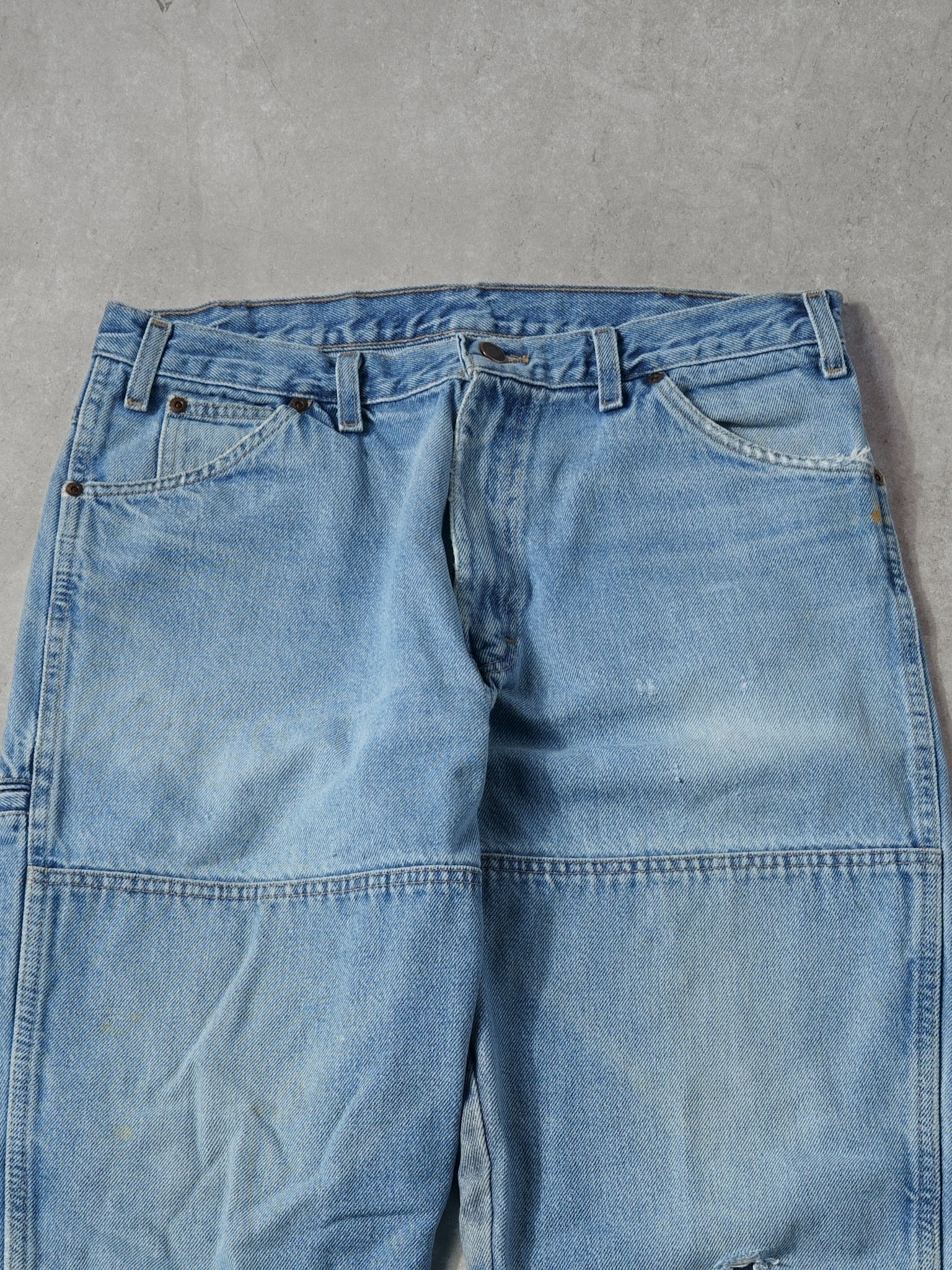 Vintage 90s Light Blue Dickies Double Knee Carpenter Denim Jeans (34x30)