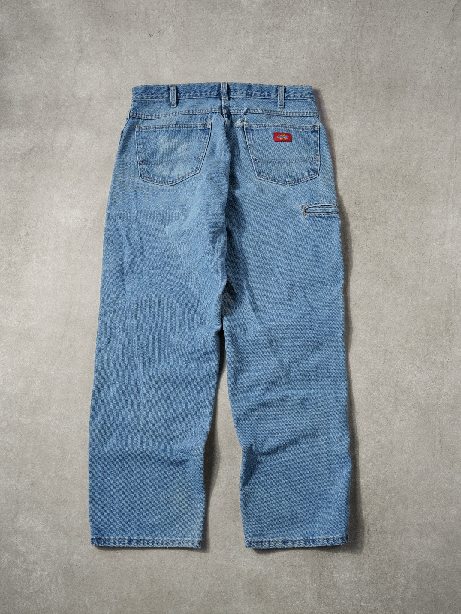 Vintage 90s Light Blue Dickies Double Knee Carpenter Denim Jeans (34x30)