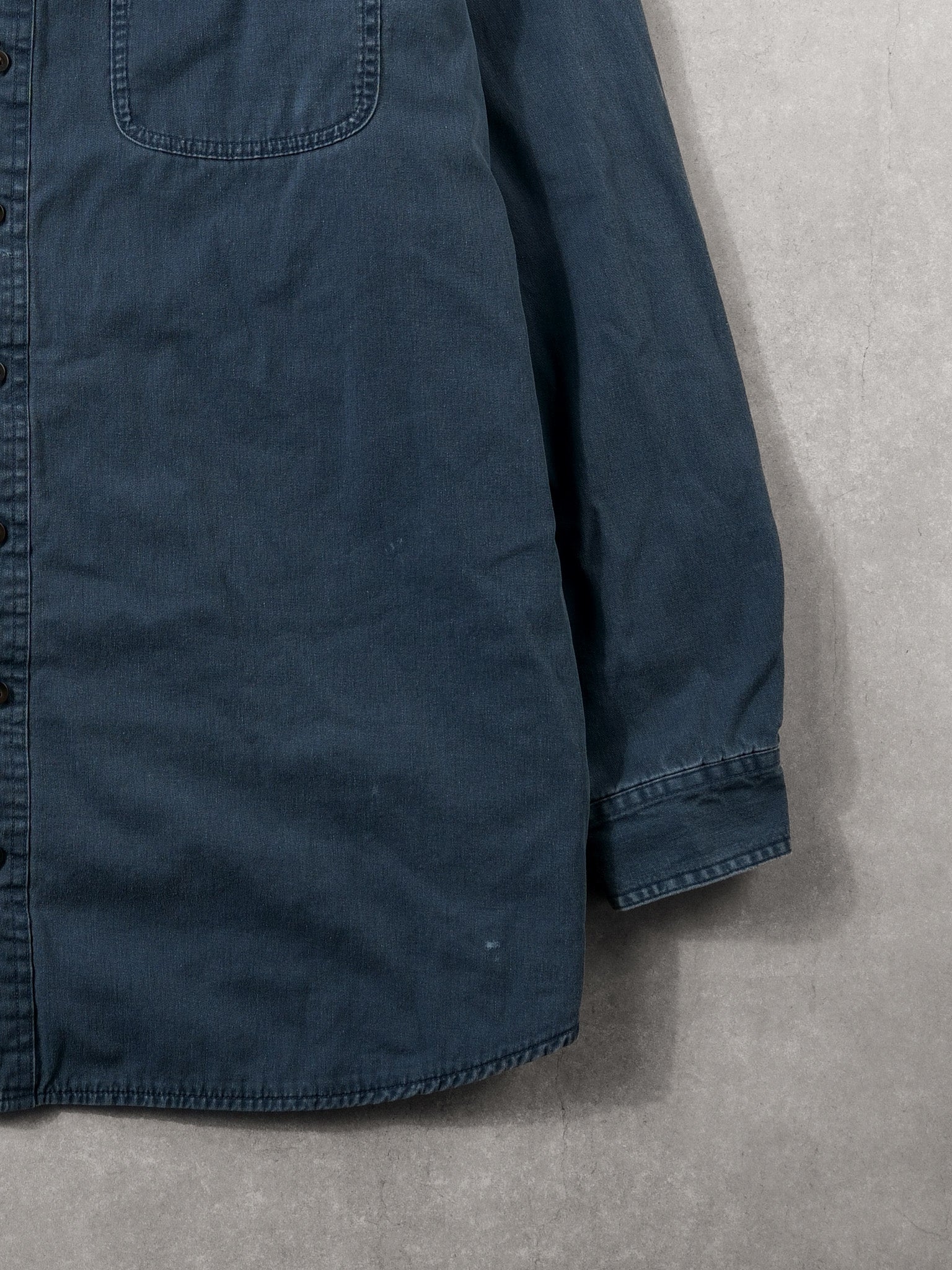 Vintage 90s Dark Blue LL Bean Denim Lined Button Up (XXL)