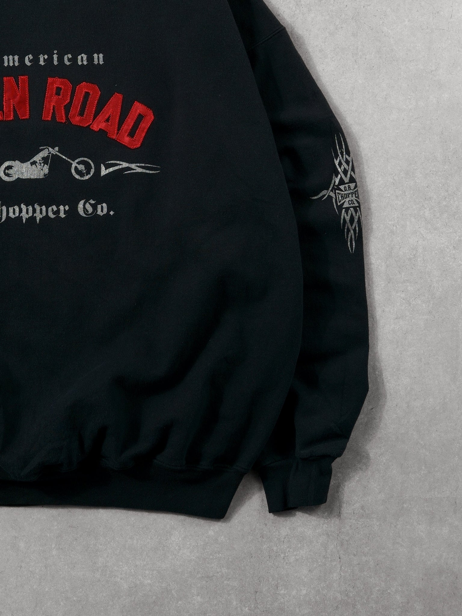 Vintage 90s Black American Open Road Chopper Co. Crewneck (XL)