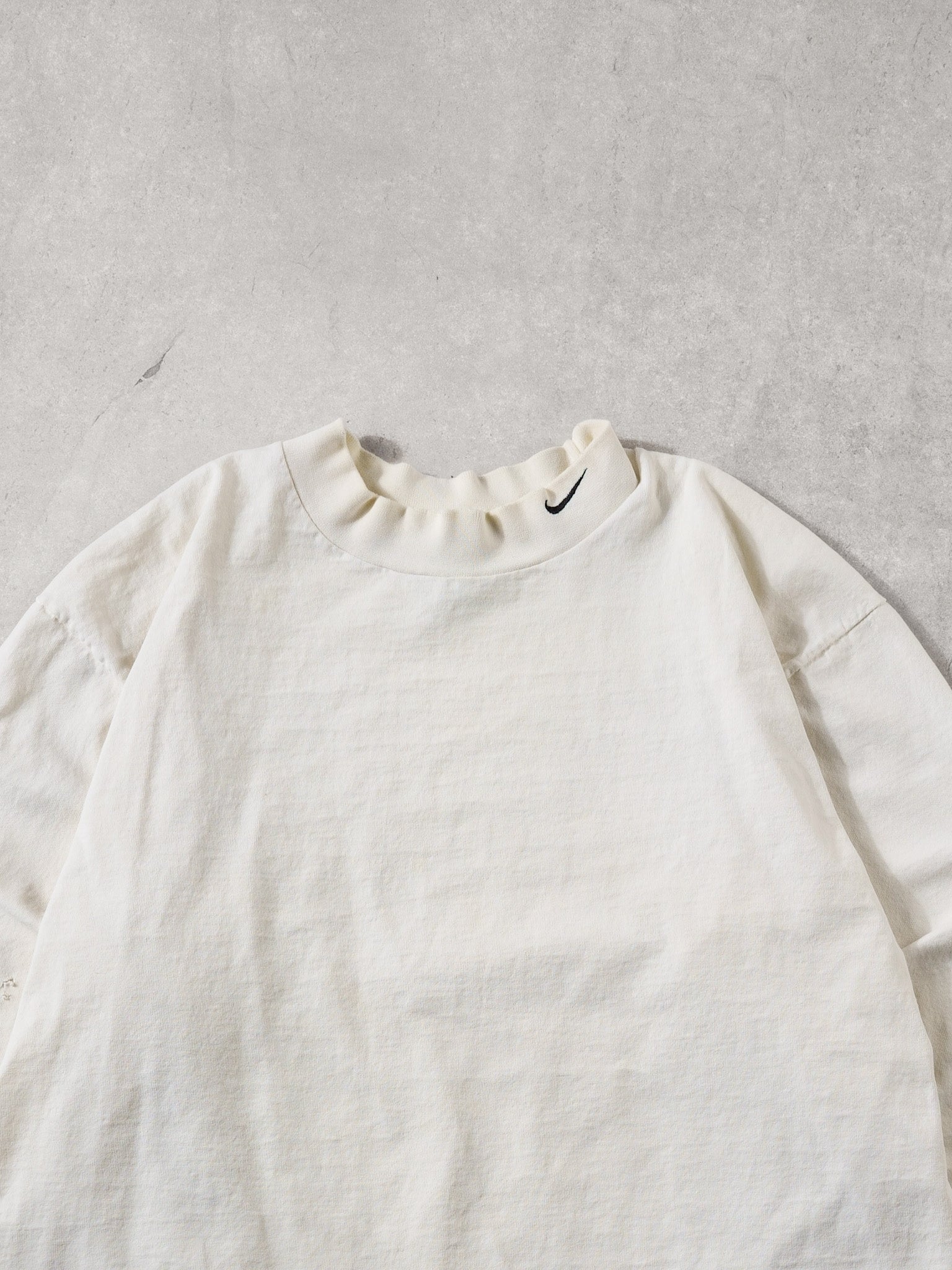 Vintage Y2k White Nike Blank Mockneck Longsleeve (M)