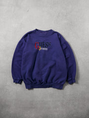 Vintage 90s Purple Guess Jeans Emboridered Crewneck (M)