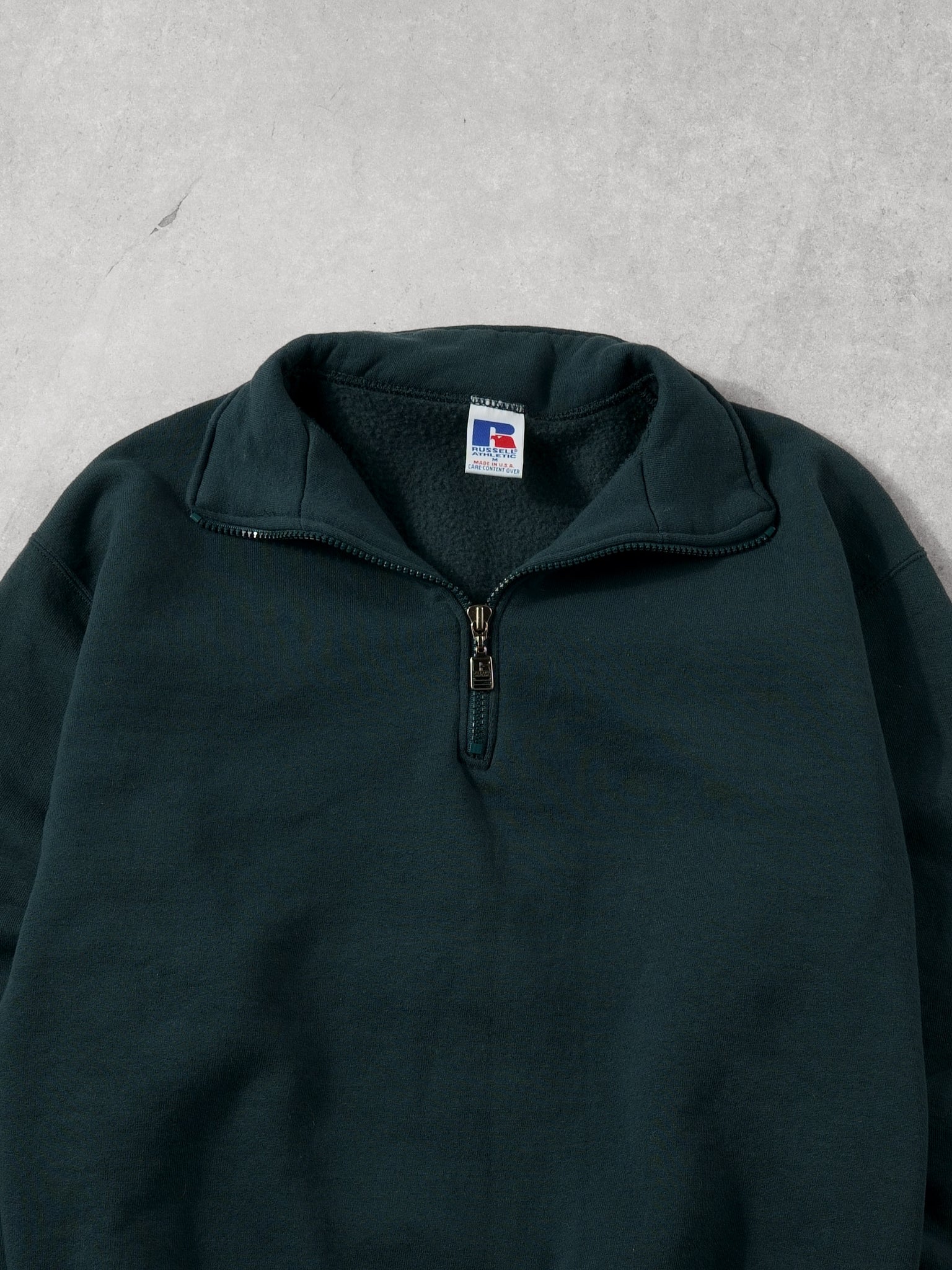 Vintage 90s Oak Green Russell Athletics 1/4 Zip Up (M)