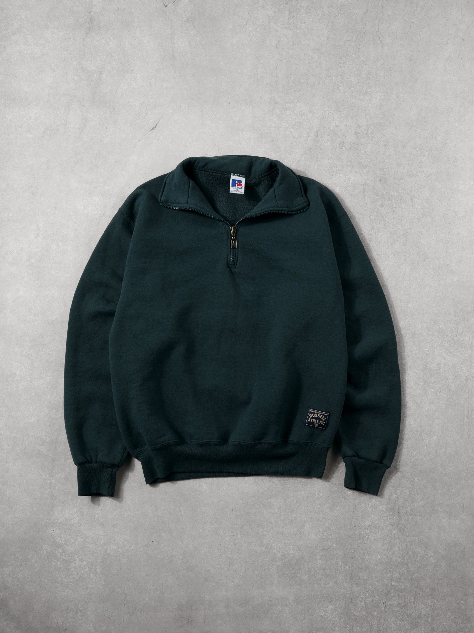 Vintage 90s Oak Green Russell Athletics 1/4 Zip Up (M)