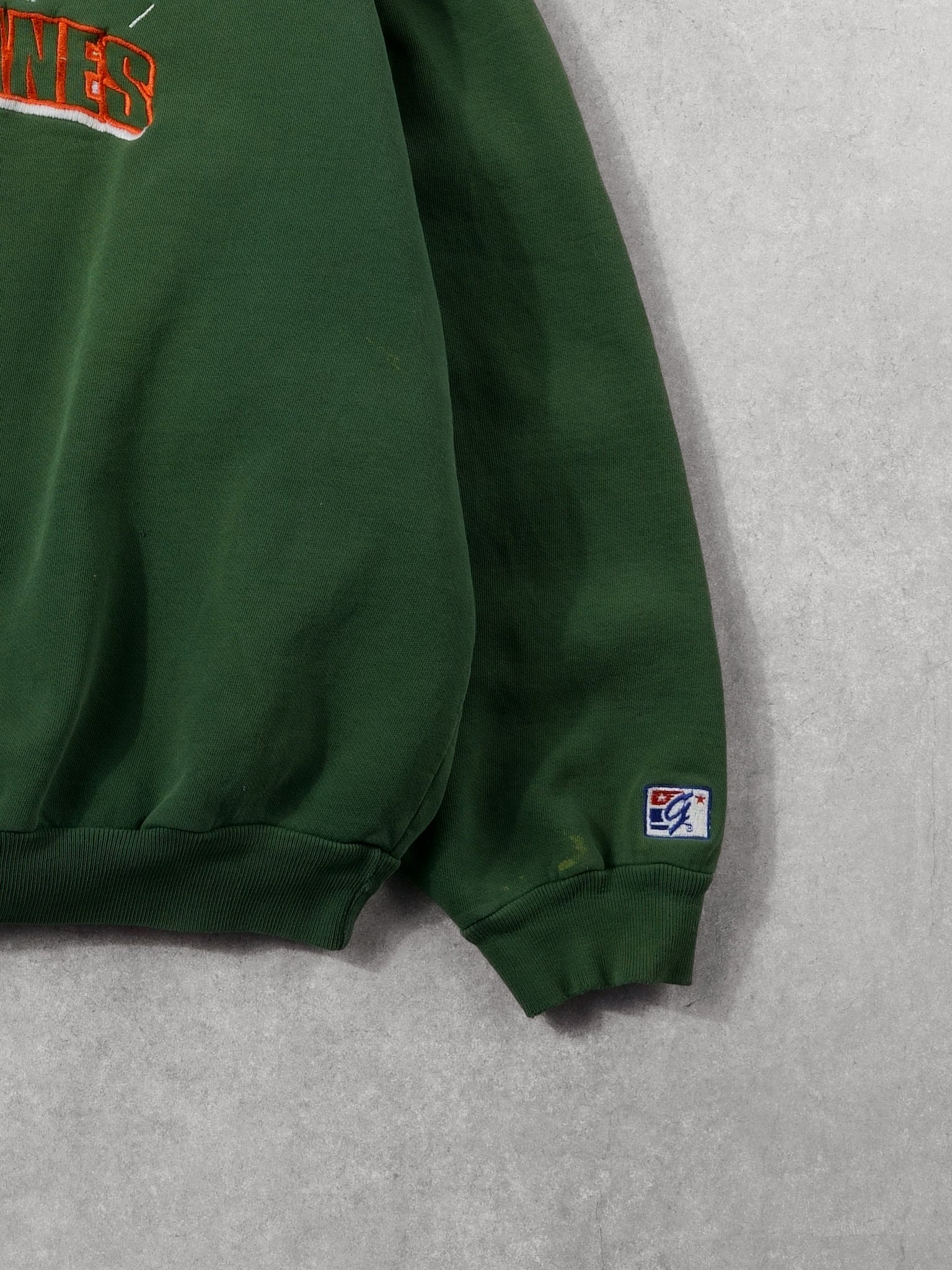 Vintage 90s Forest Green Miami Hurriances Crewneck (L)