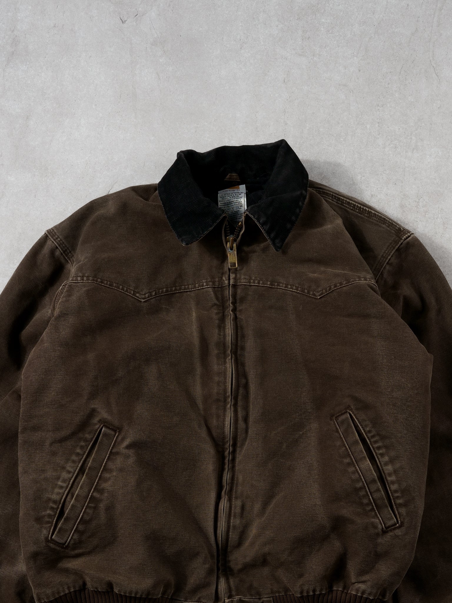 Vintage 90s Brown Rare Carhartt Western Sante Fe Workwear Jacket (L)