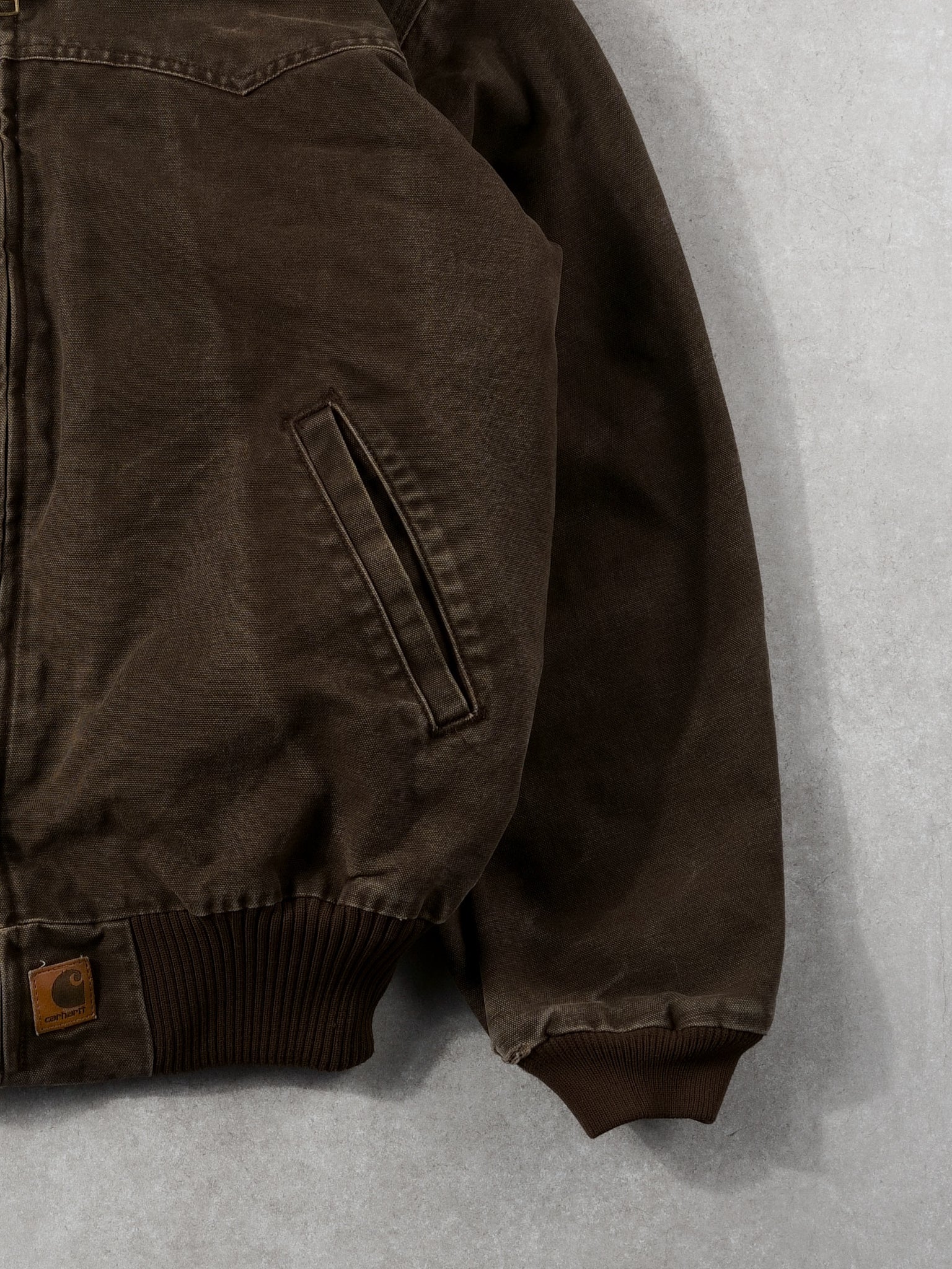 Vintage 90s Brown Rare Carhartt Western Sante Fe Workwear Jacket (L)