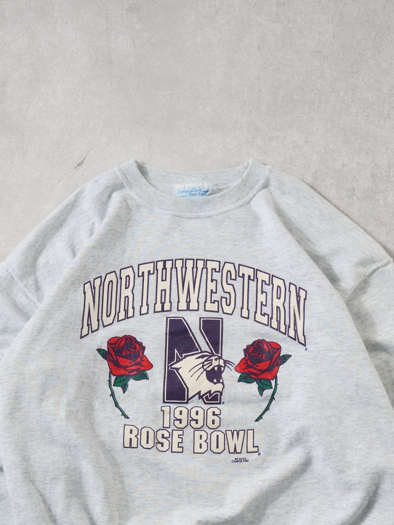 Vintage 96' Grey Northwestern Rose Bowl Crewneck (L)