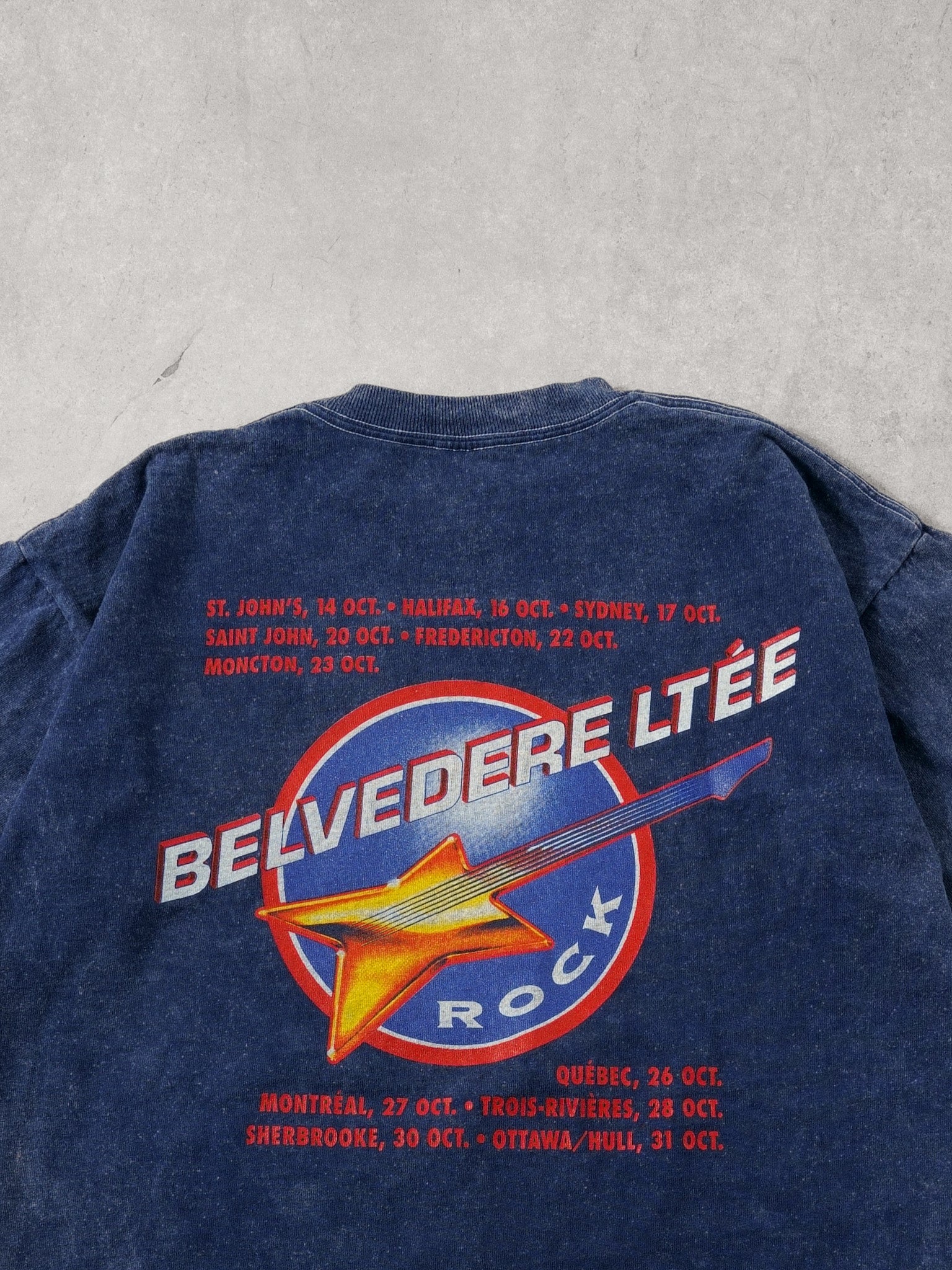 Vintage 90s Navy Blue Belvedere LTEE Rock Personnel Tee (L)