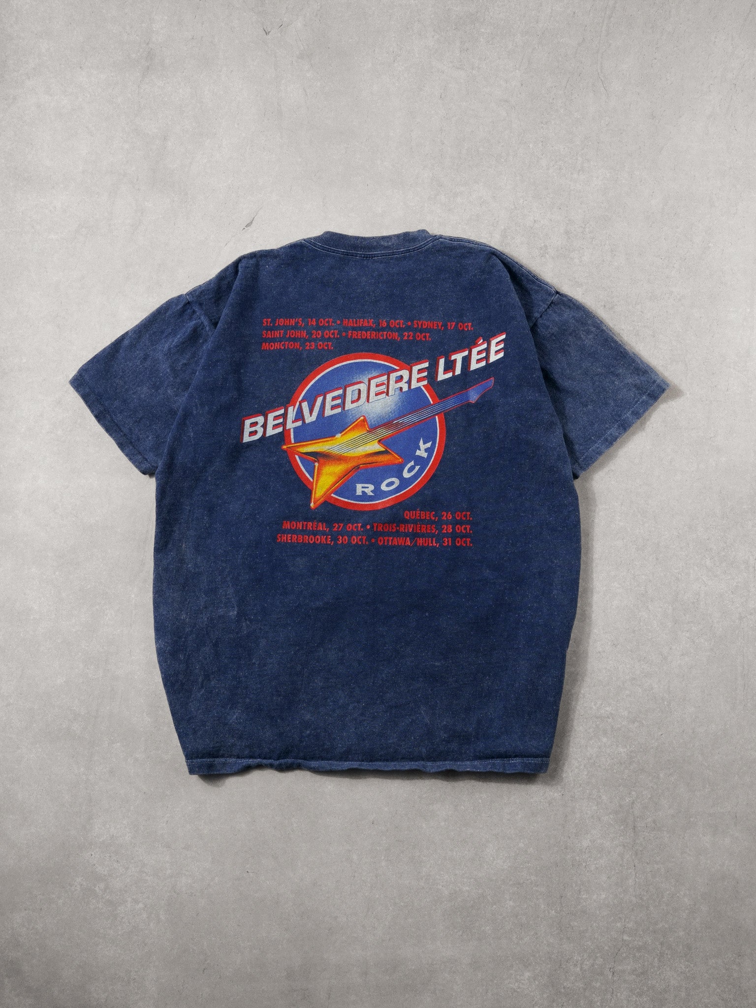 Vintage 90s Navy Blue Belvedere LTEE Rock Personnel Tee (L)