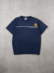 Vintage Y2k Navy Blue and Yellow Nike Basketball Tee (M/L)