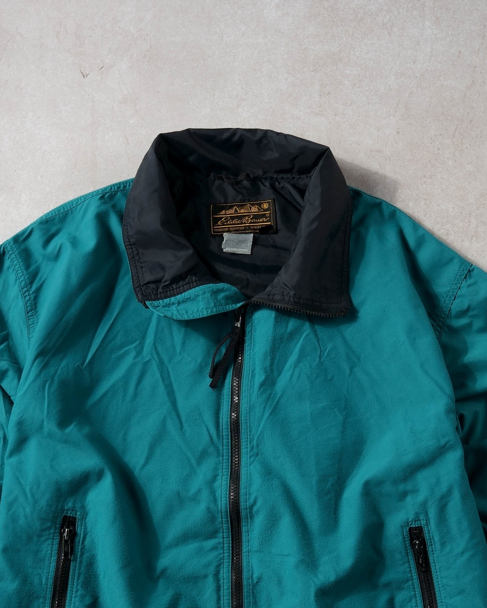 Vintage 90s Turquoise Eddie Bauer Collared Windbreaker (XL)