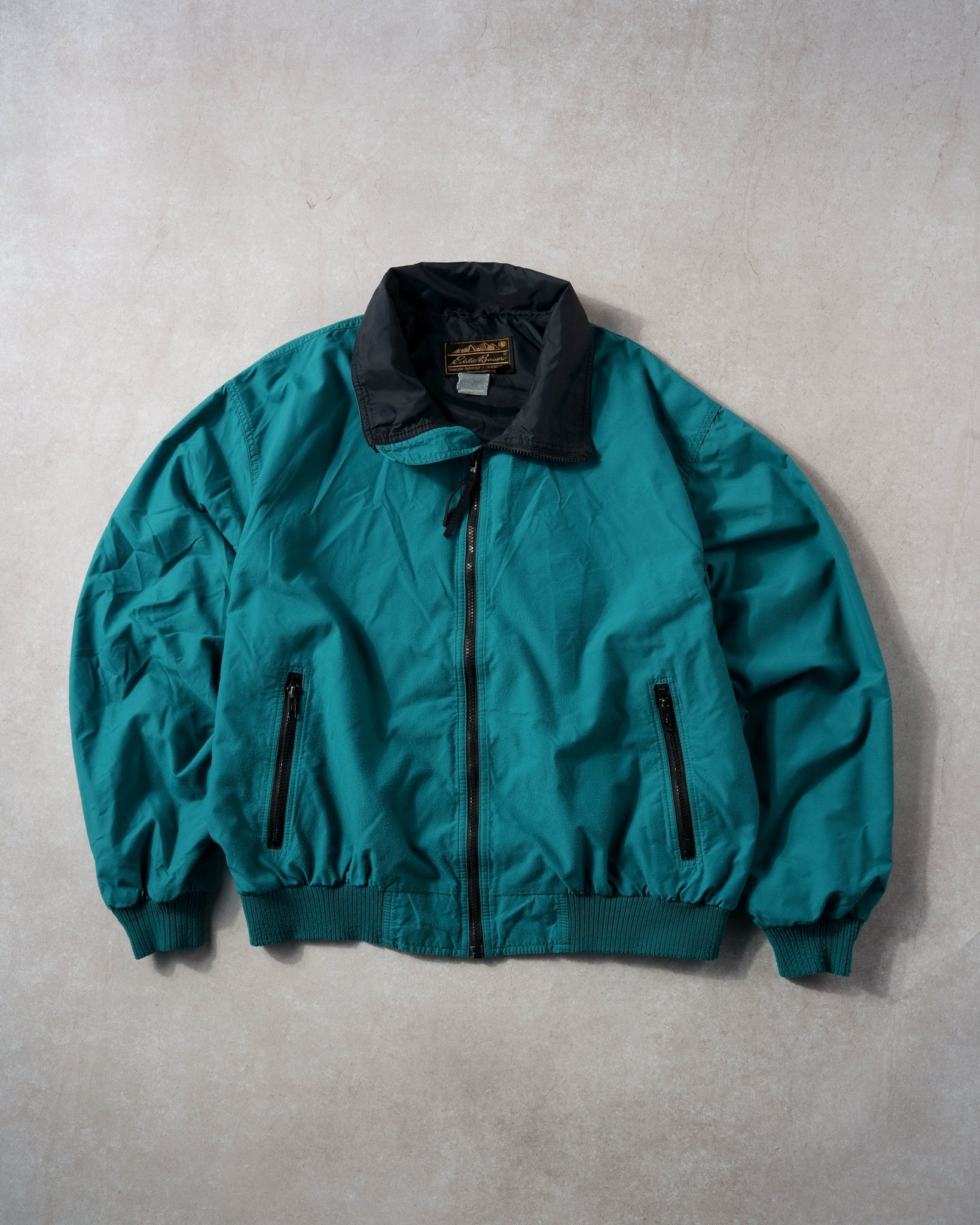 Vintage 90s Turquoise Eddie Bauer Collared Windbreaker (XL)