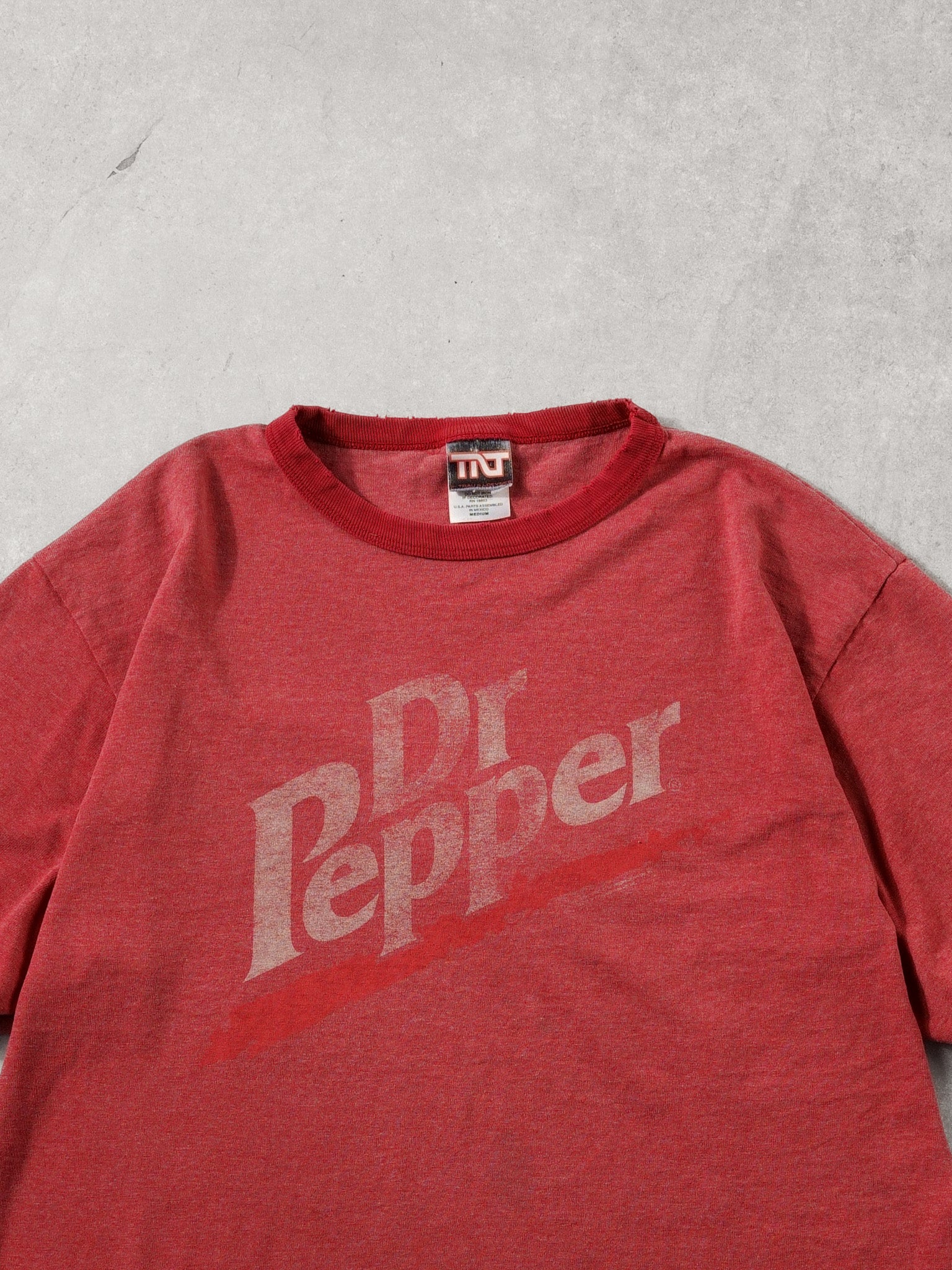 VIntage 90s Washed Red Dr. Pepper Graphic Tee (S)