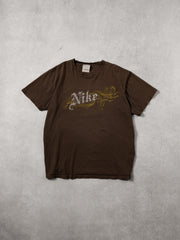 Vintage Y2k Washed Brown Nike Jazz Graphic Tee (M)