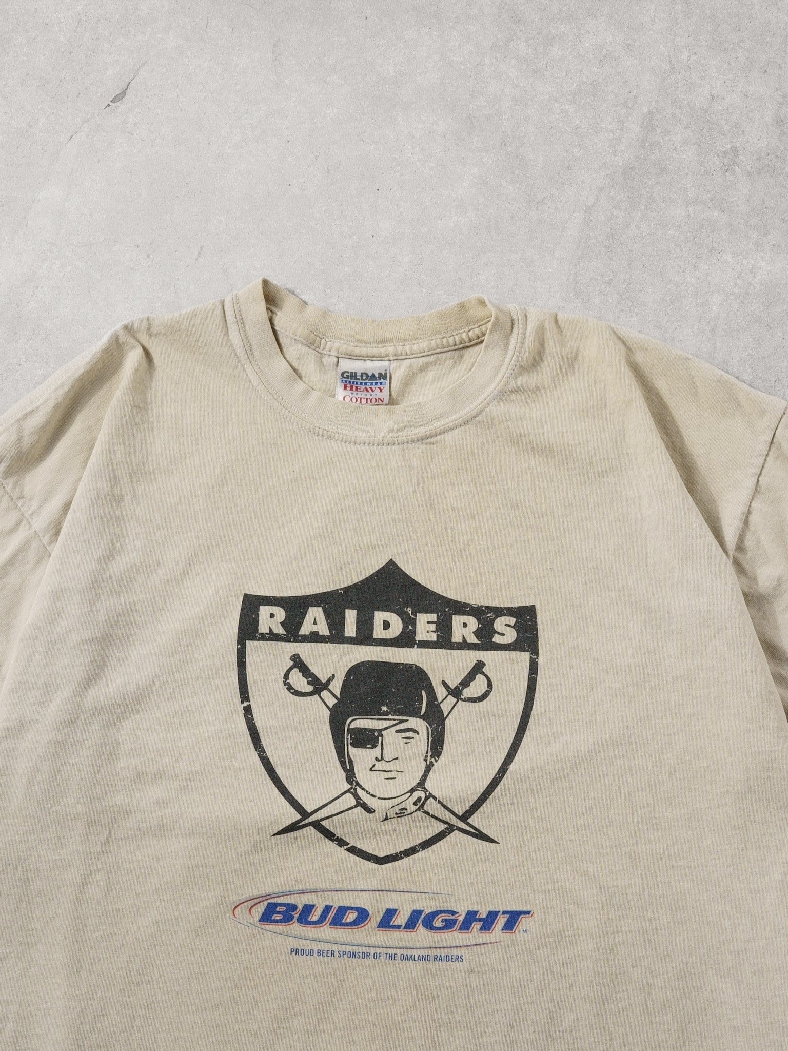 Vintage 90s Biege Las Legas Raiders X Bud Light Tee (L)