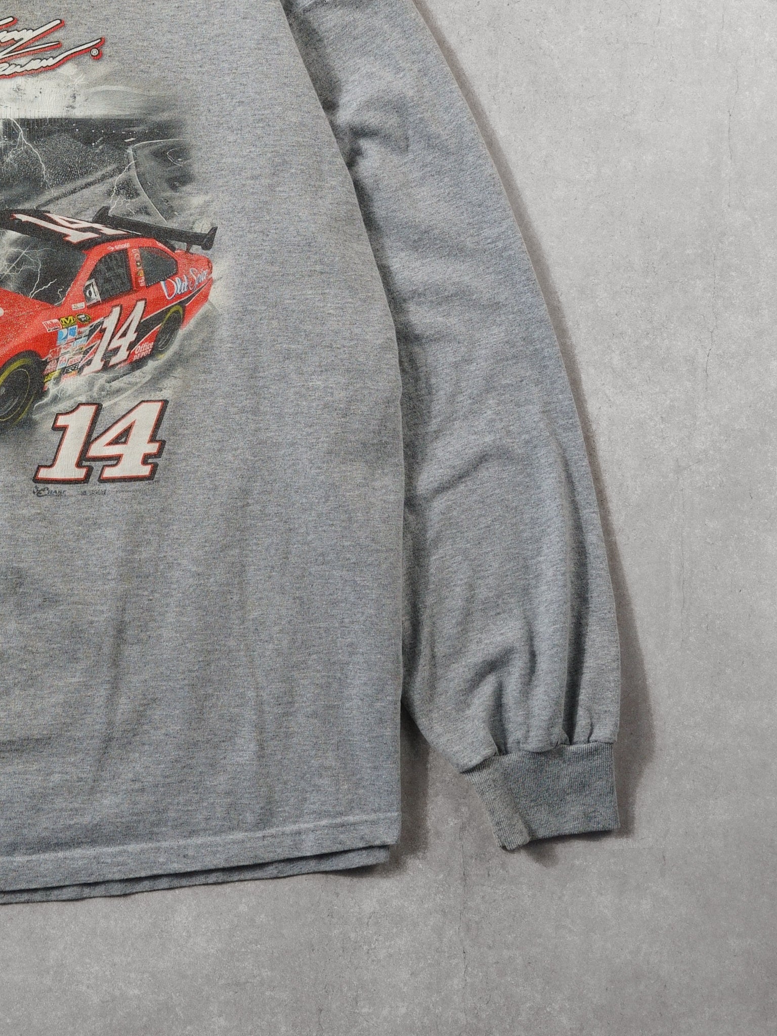 Vintage 90s Grey Tony Stewart #14 Nascar Graphic Longsleeve (XL)