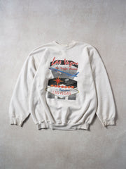 Vintage 90s White Las Vegas Air Traffic Control Hanes Crewneck (L/XL)