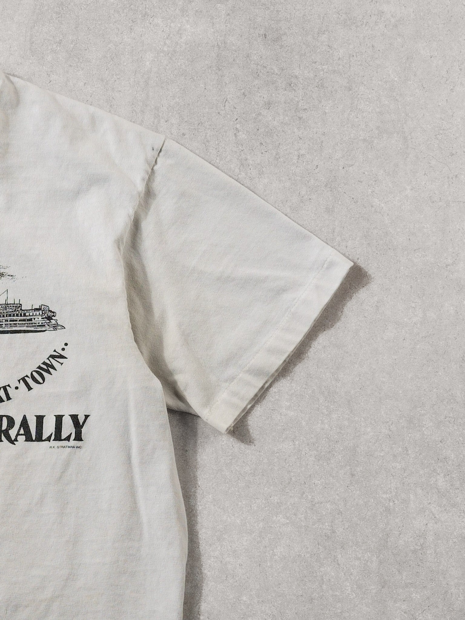 Vintage 93' White 4th Annual Buckeye Rally Marietta Ohio Harley Davidson Tee (S)