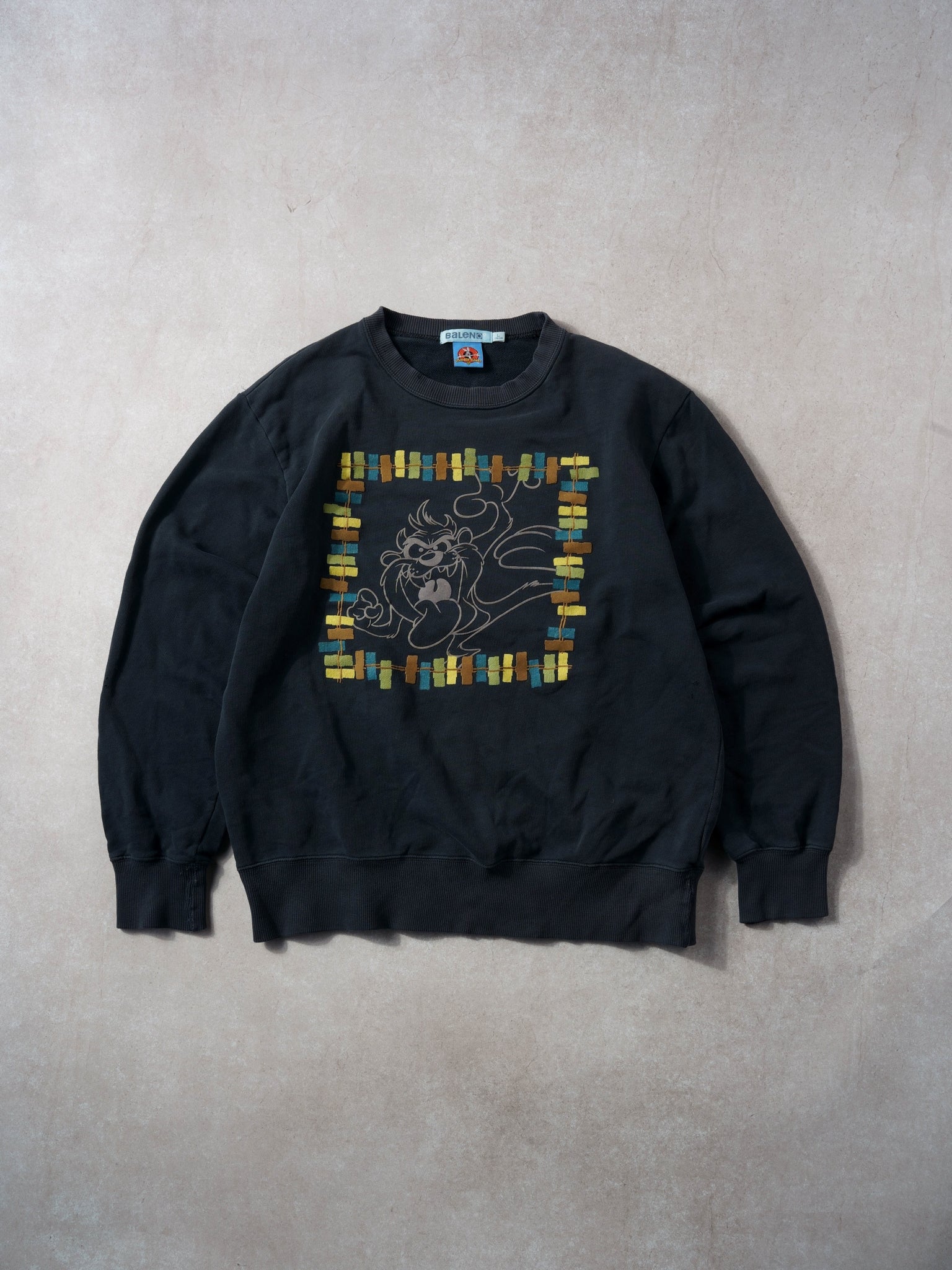 Vintage 90s Dark Grey Tazz Looney Tunes Warner Bros Crewneck (M/L)