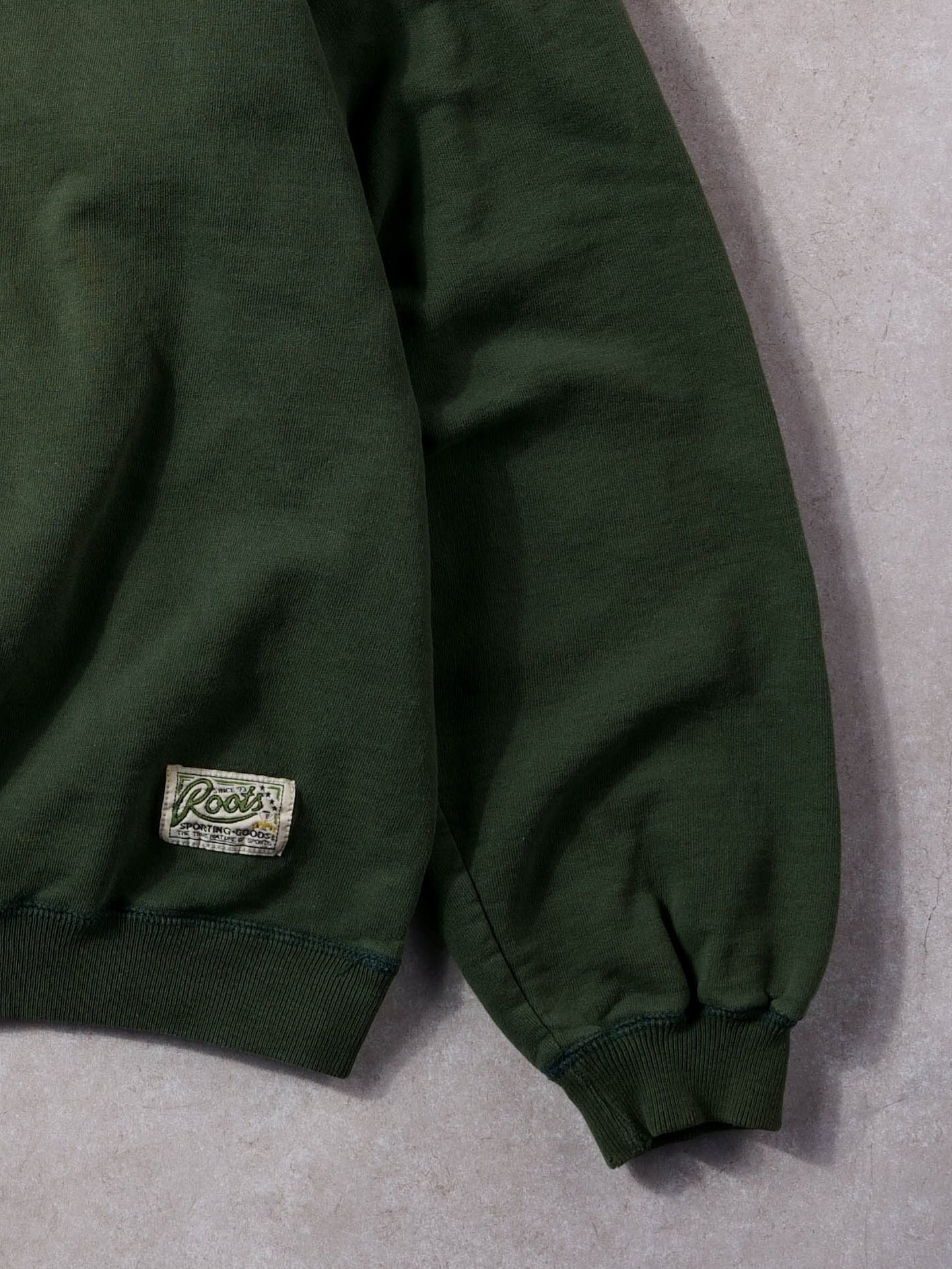 Vintage 90s Juniper Green Roots Athletics 1/4 Zip Collared Crewneck (L/XL)