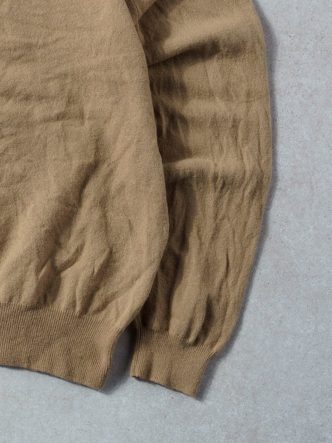 Vintage 90s Camel Polo Ralph Lauren Wool V-neck Sweater (M)