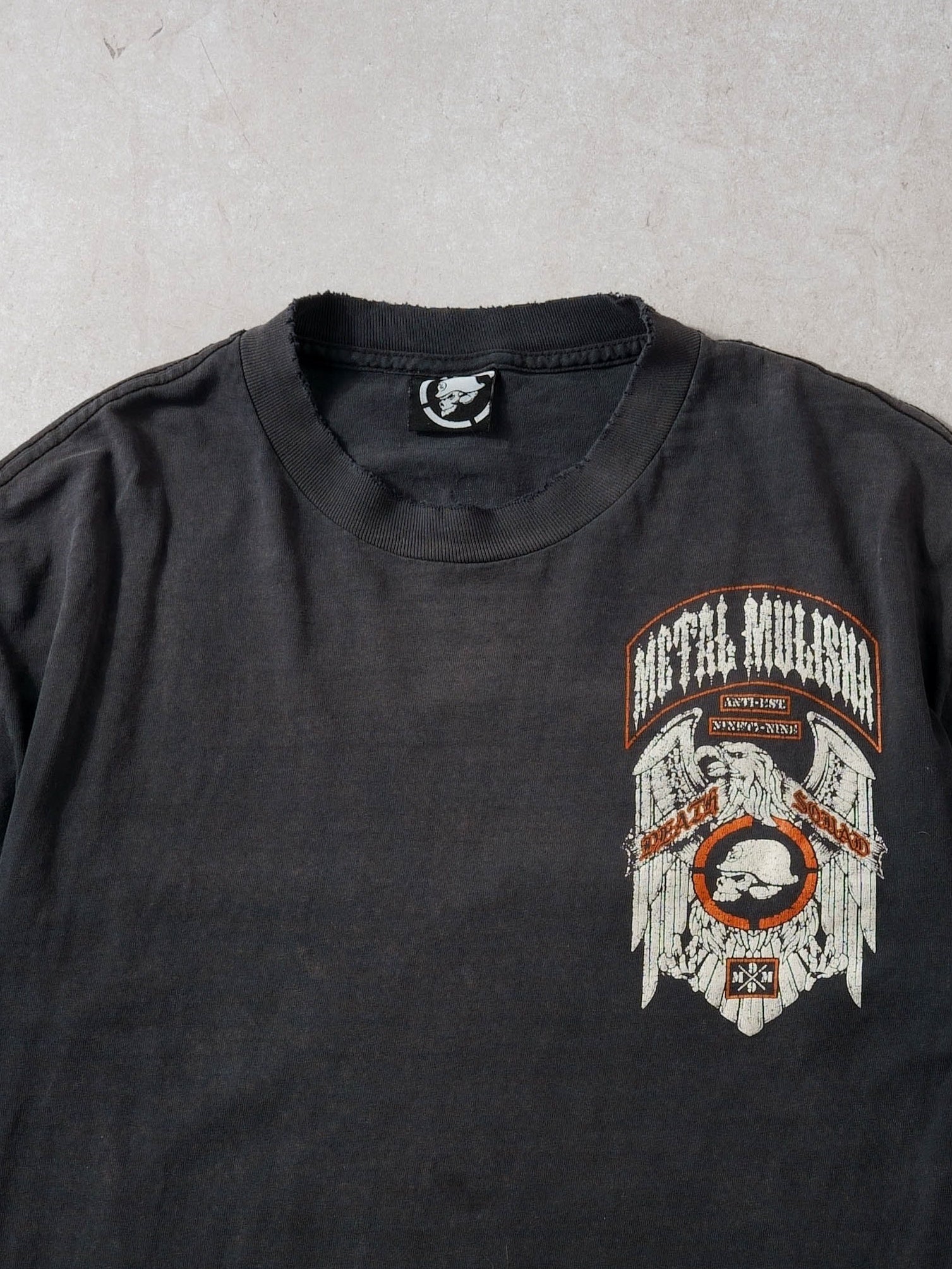 Vintage 99' Washed Black Harley Davidson Metal Mulisha Death Squad Graphic Tee (M)