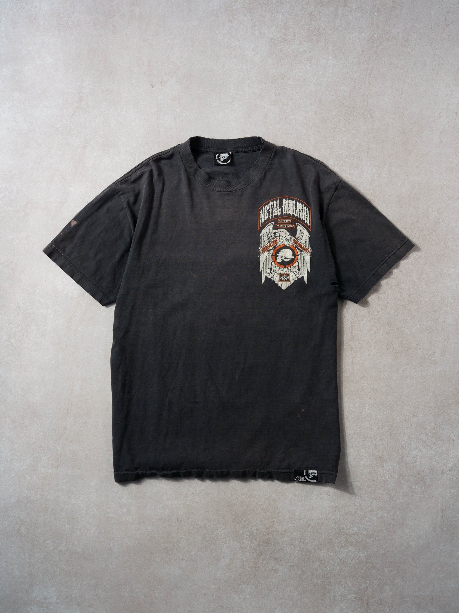 Vintage 99' Washed Black Harley Davidson Metal Mulisha Death Squad Graphic Tee (M)