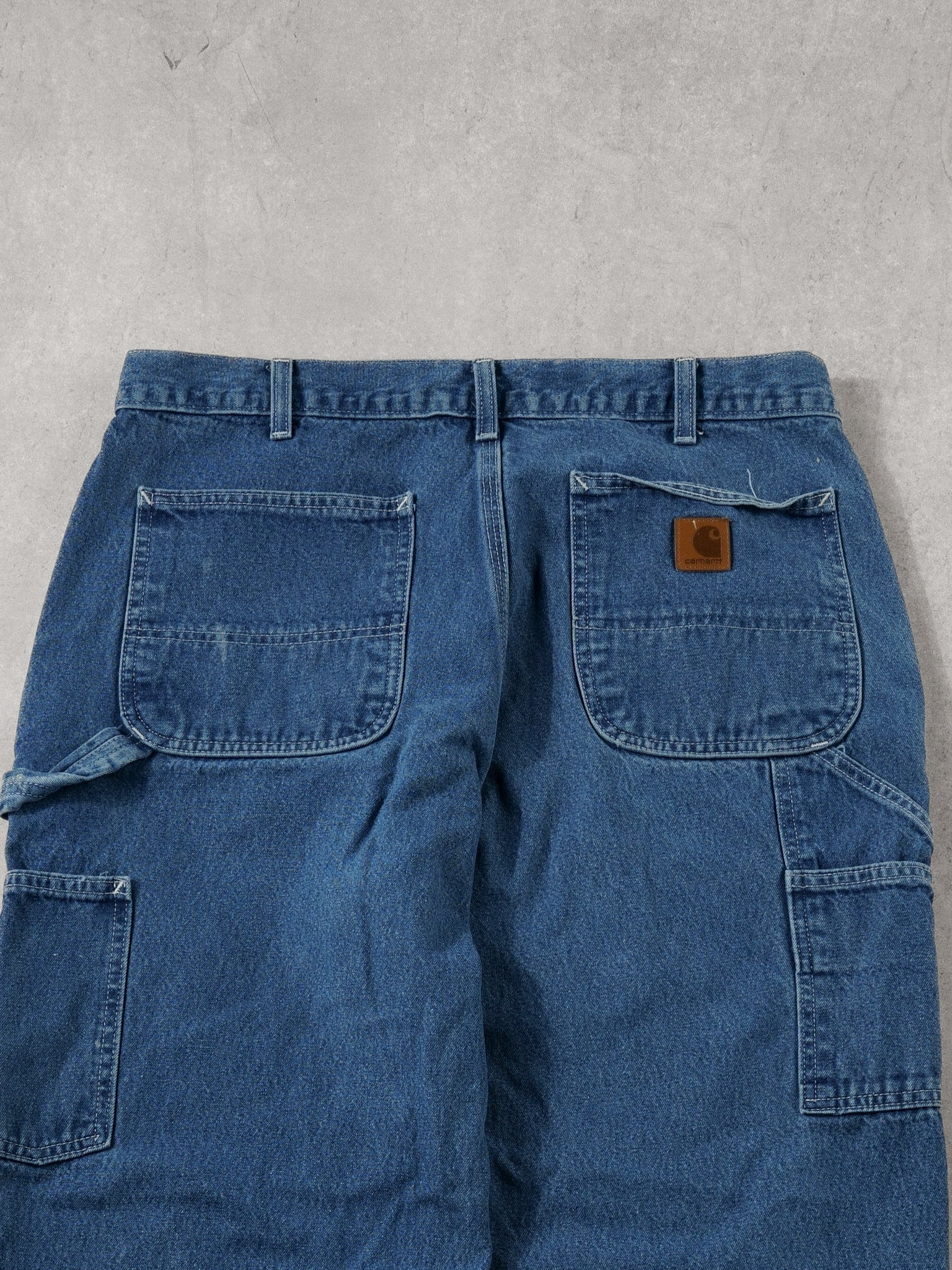Vintage 90s Dark Blue Carhartt Denim Carpenter Pants (36x29)