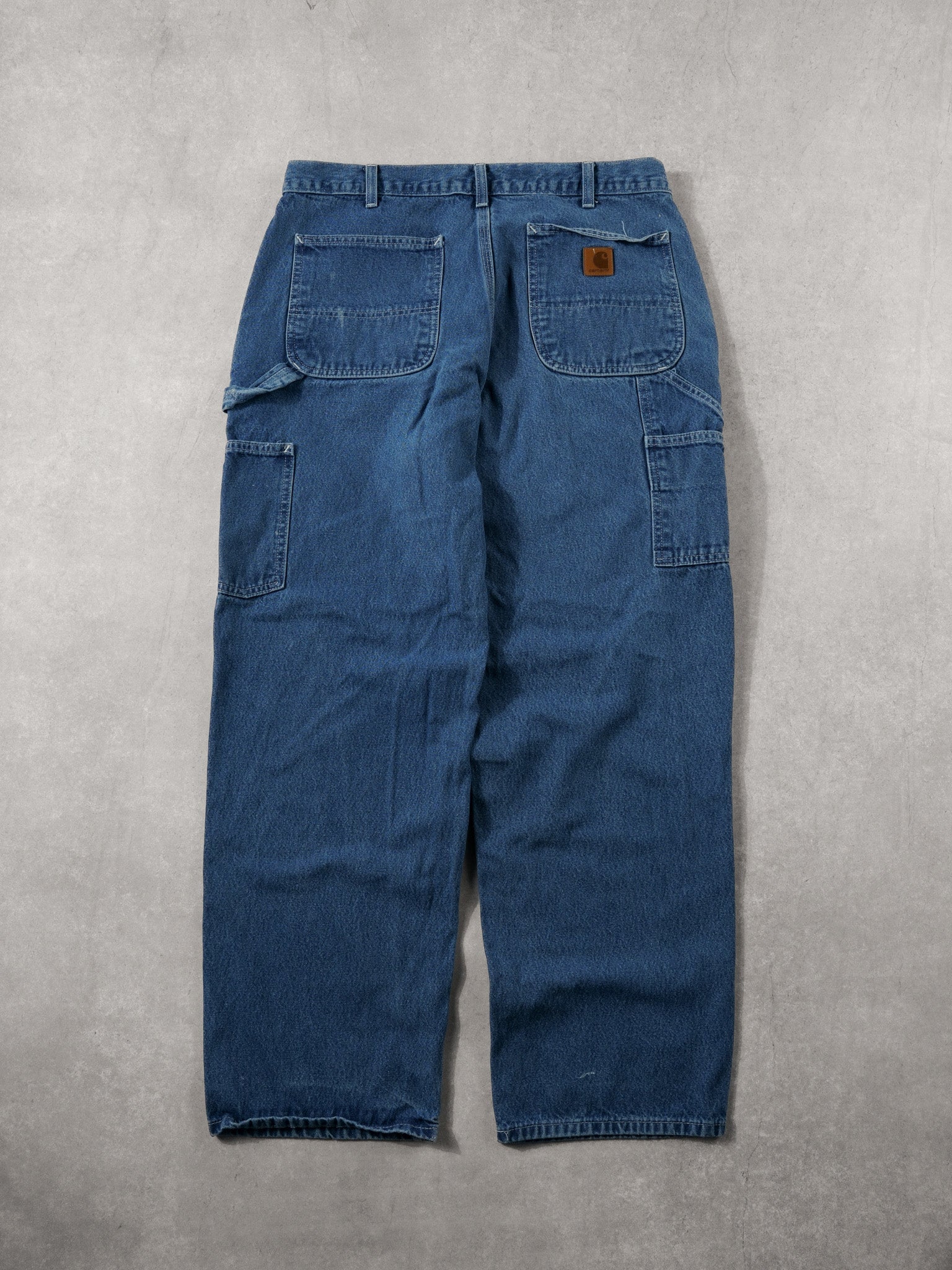 Vintage 90s Dark Blue Carhartt Denim Carpenter Pants (36x29)