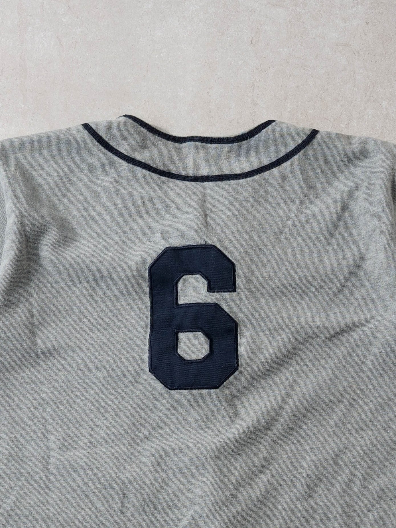 Vintage 90s Grey Gap Athletic #6 Baseball Tee (S)