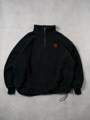 Vintage 90s Black Toronto Sun 1/4 Zip Collared Fleece (XXL)