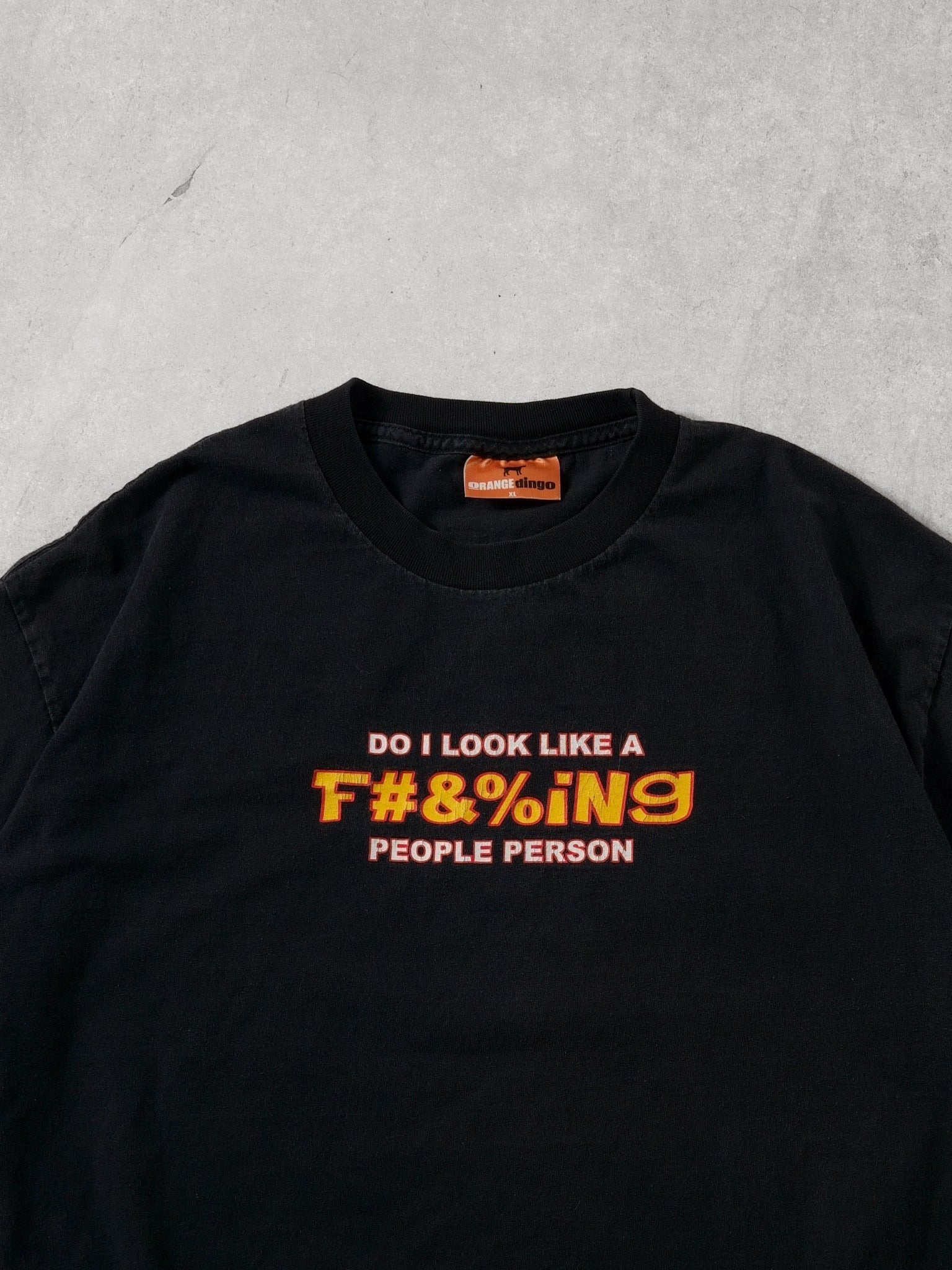 Vintage Y2K Black "Do I Look Like A F#&%ing People Person" Tee (L)