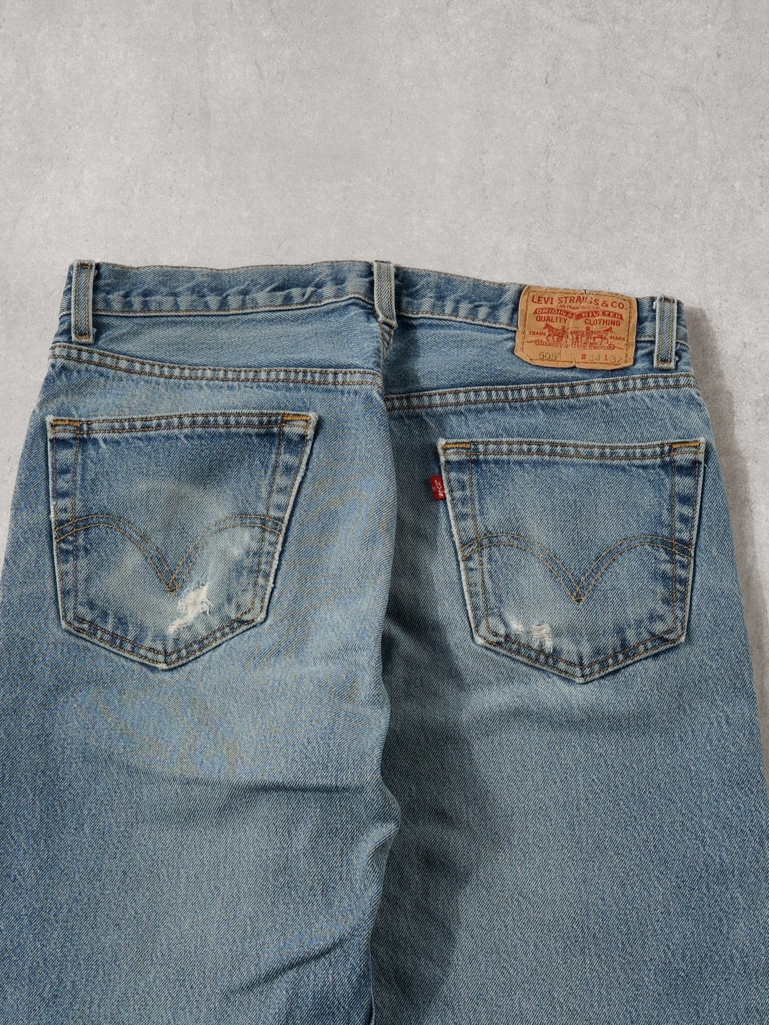Vintage 90s Blue Levi's 505 Regluar Fit Denim Jeans (34x31)