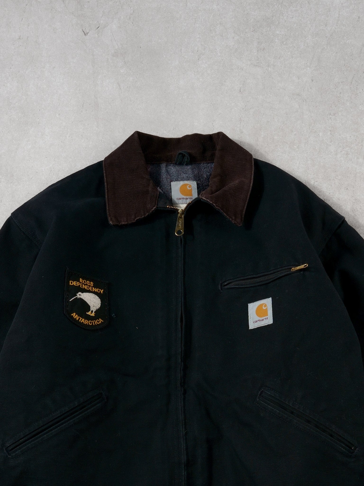 Vintage 90s Black Carhartt Blanket Lined Detroit Jacket (L/XL)
