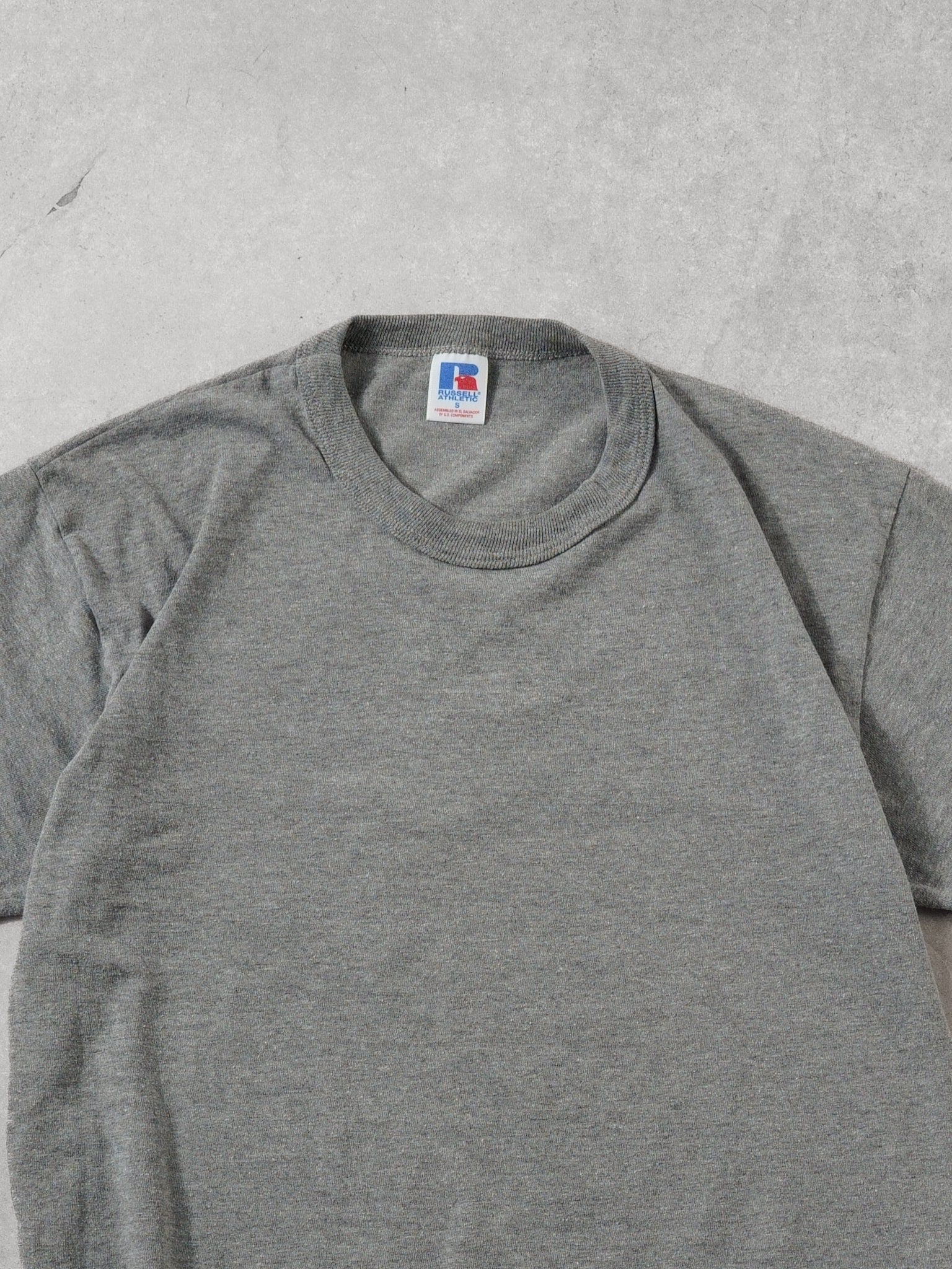 Vintage 90s Grey Russell Athletics Blank Tee (S)