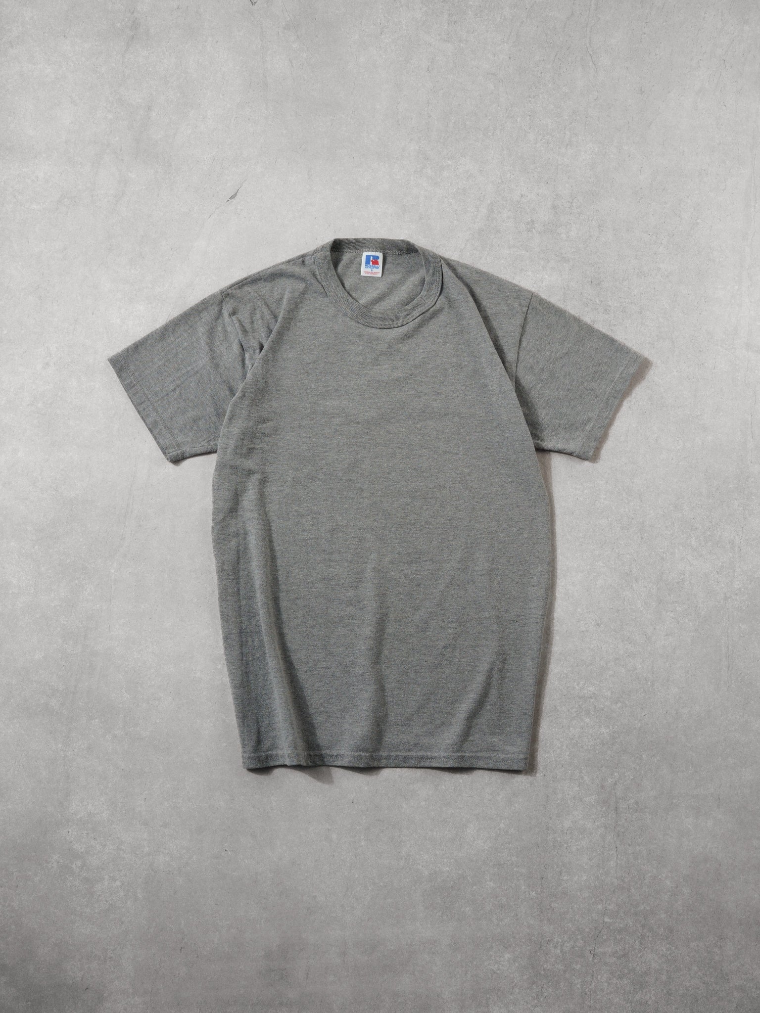 Vintage 90s Grey Russell Athletics Blank Tee (S)