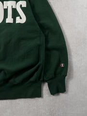 Vintage 90s Pine Green Roots X Champion Reverse Weave Crewneck (L)