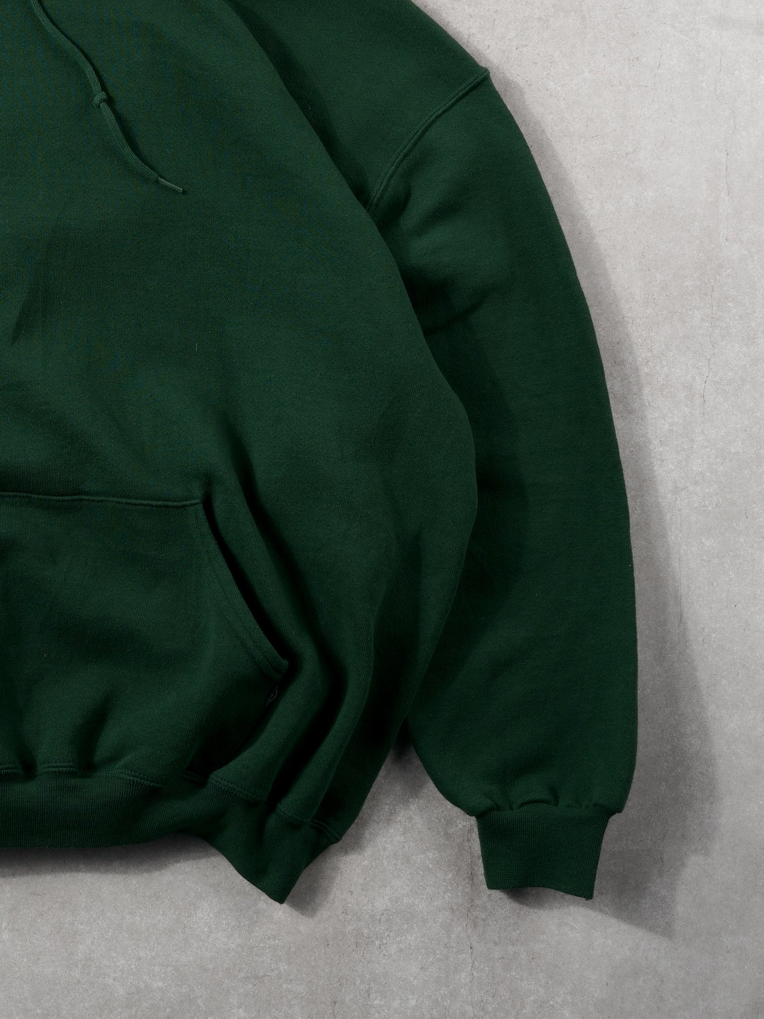 Vintage 90s Pine Green Russell Athletics Blank Hoodie (XL)