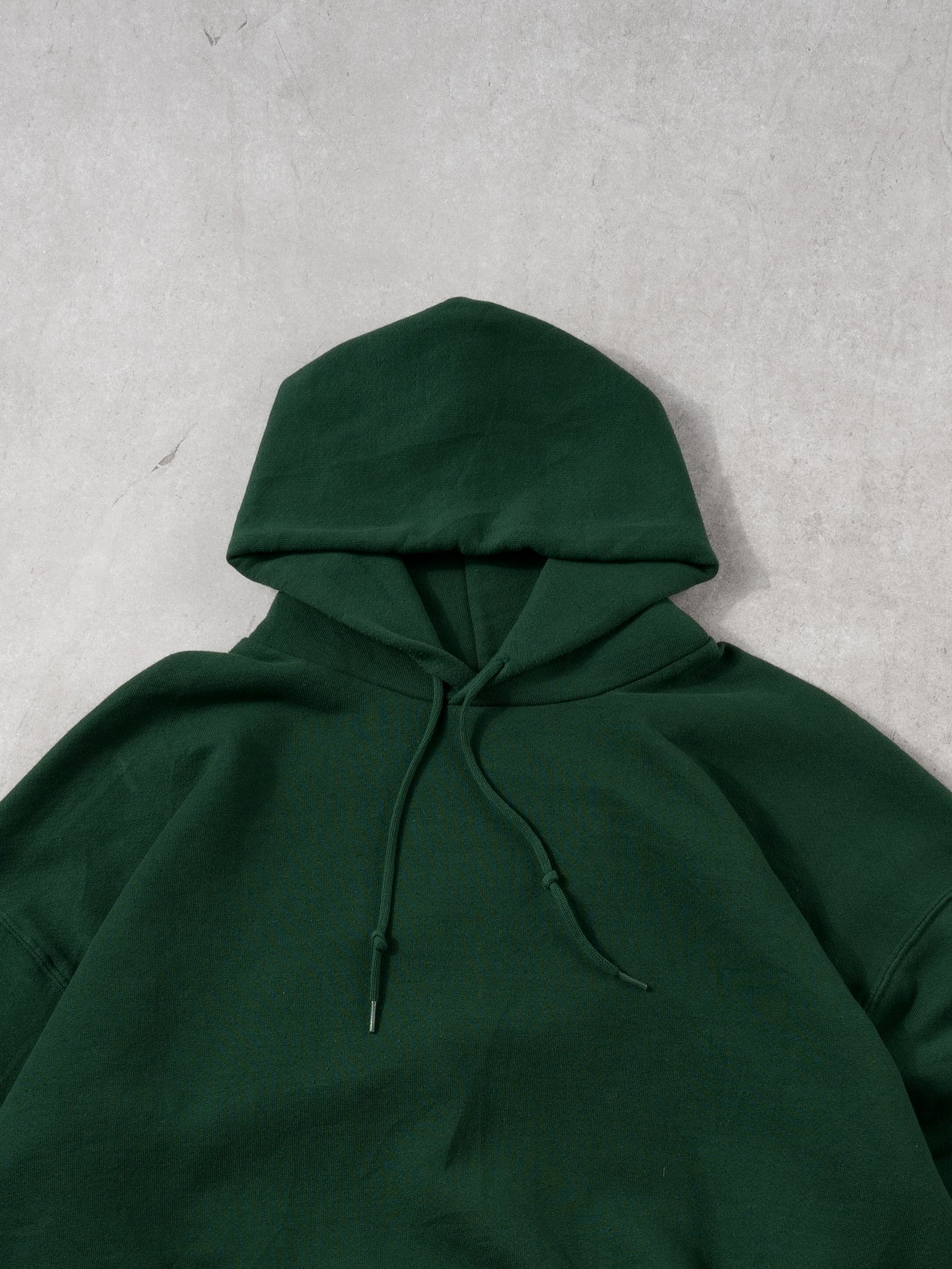 Vintage 90s Pine Green Russell Athletics Blank Hoodie (XL)